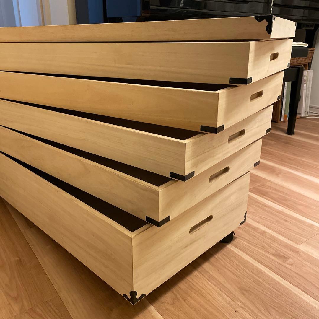 PUTO　桐タンス　着物　収納　５段　キャスター付き