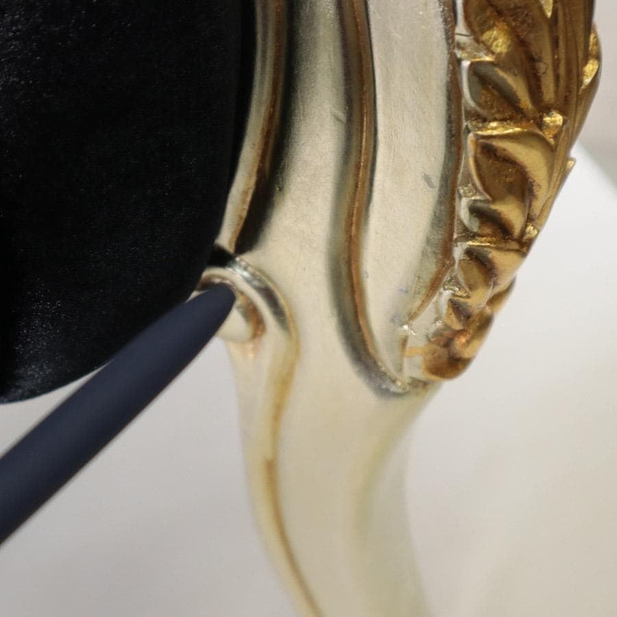 値下パンプキンスツール ベルベット調張地 ブラック 花びら8枚 猫脚 ロココ調