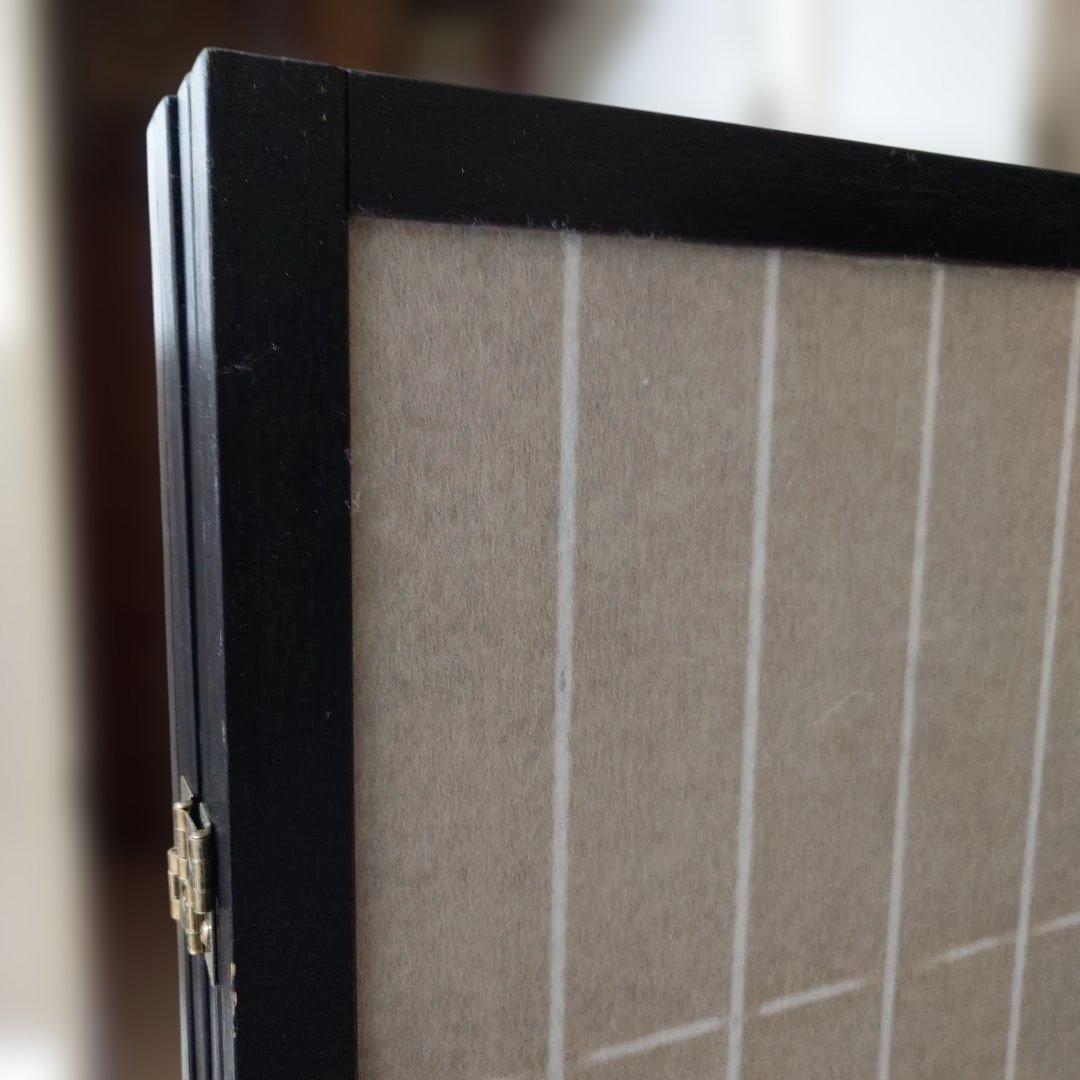 パーテーション　和風　木製　4連　格子模様