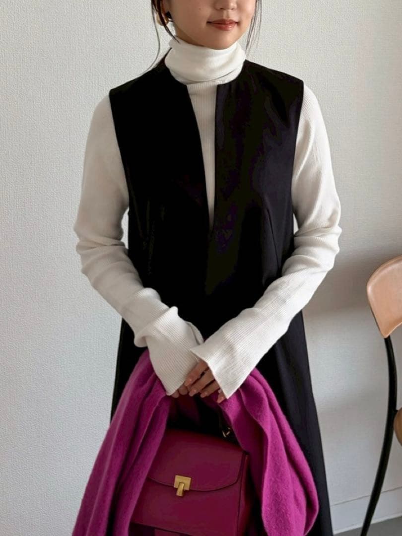 《新品タグ付き》ミラオーウェン リブニットセットレイヤードワンピース