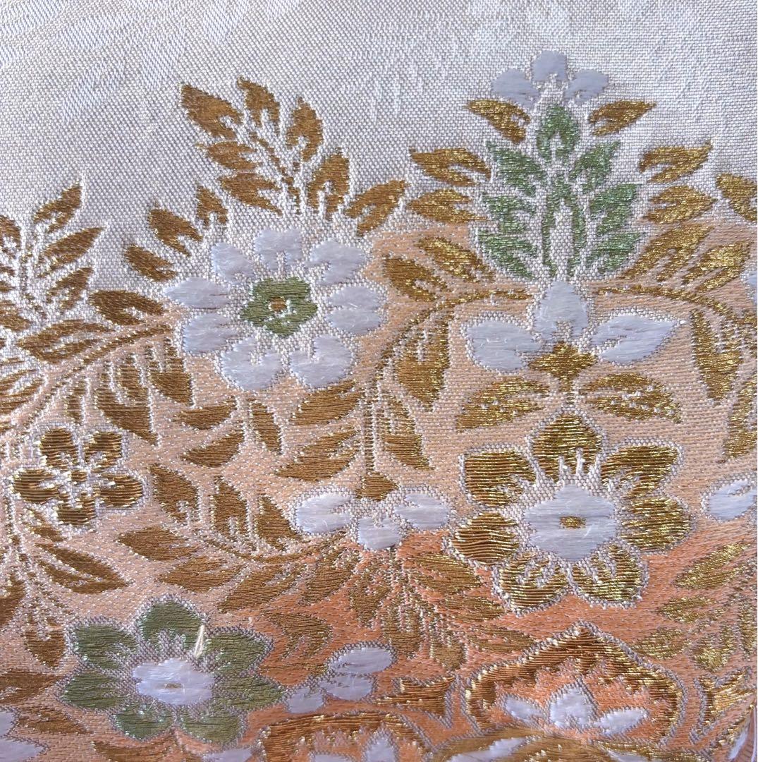 1月新作！若葉の息吹♡優しいゴールド真珠箔ヨーロッパの意匠♡高級帯地バッグ