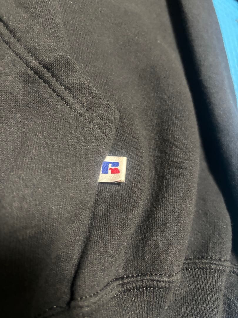 90s RUSSELL 黒 ジップパーカー 裏起毛 XL