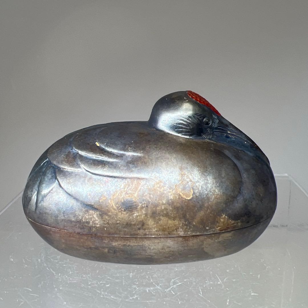 専用純銀　鶴　ボンボニエール　64g/横幅約7㎝　東Y7-1208☆1Fトヒウル