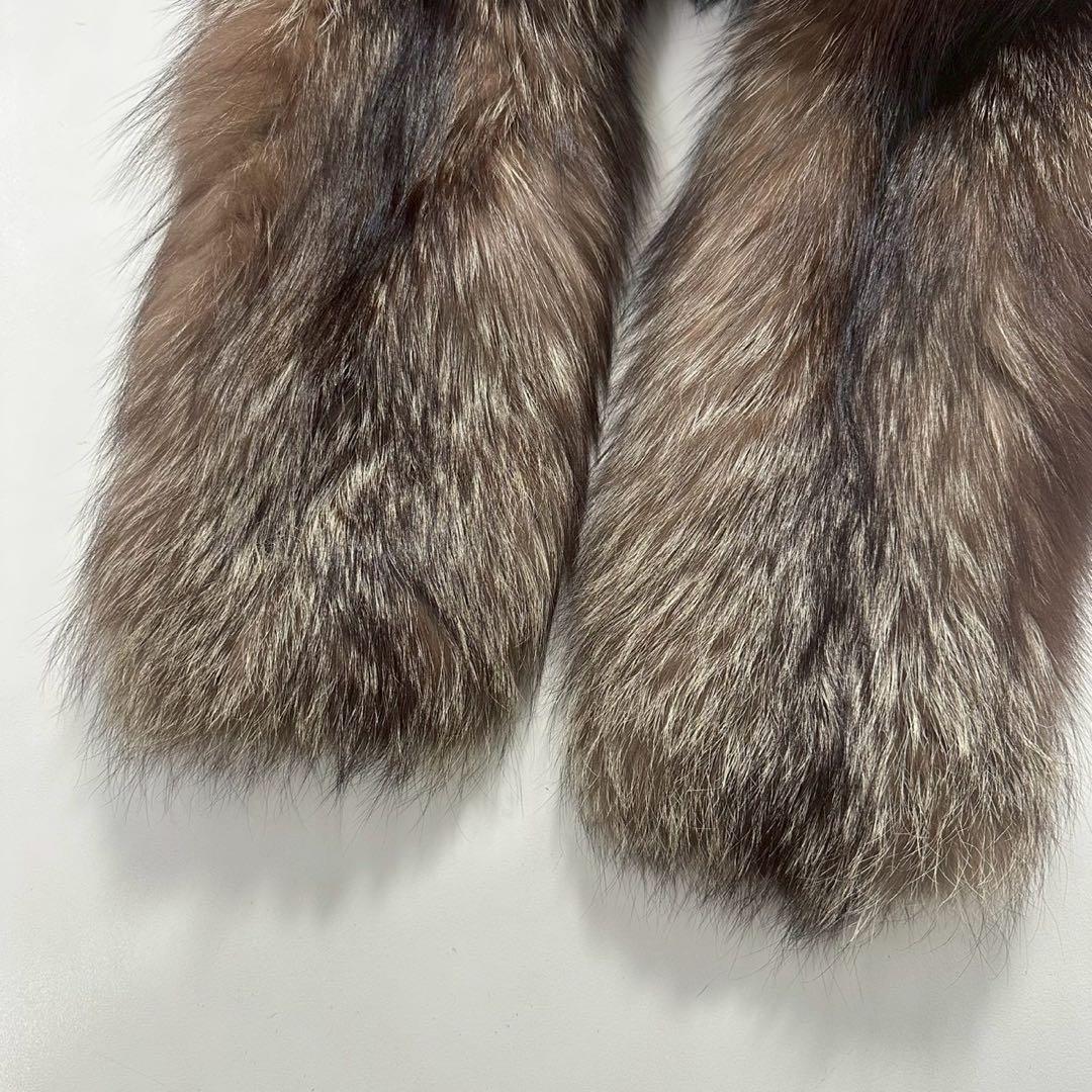 ボリューム◎シルバーフォックス ファーコート 毛皮 リアルファー