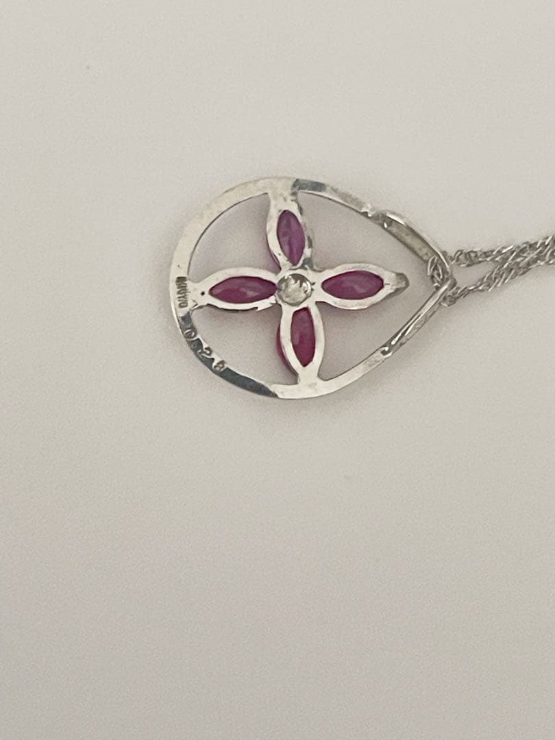 k18 WG 新品　ルビー　ネックレス