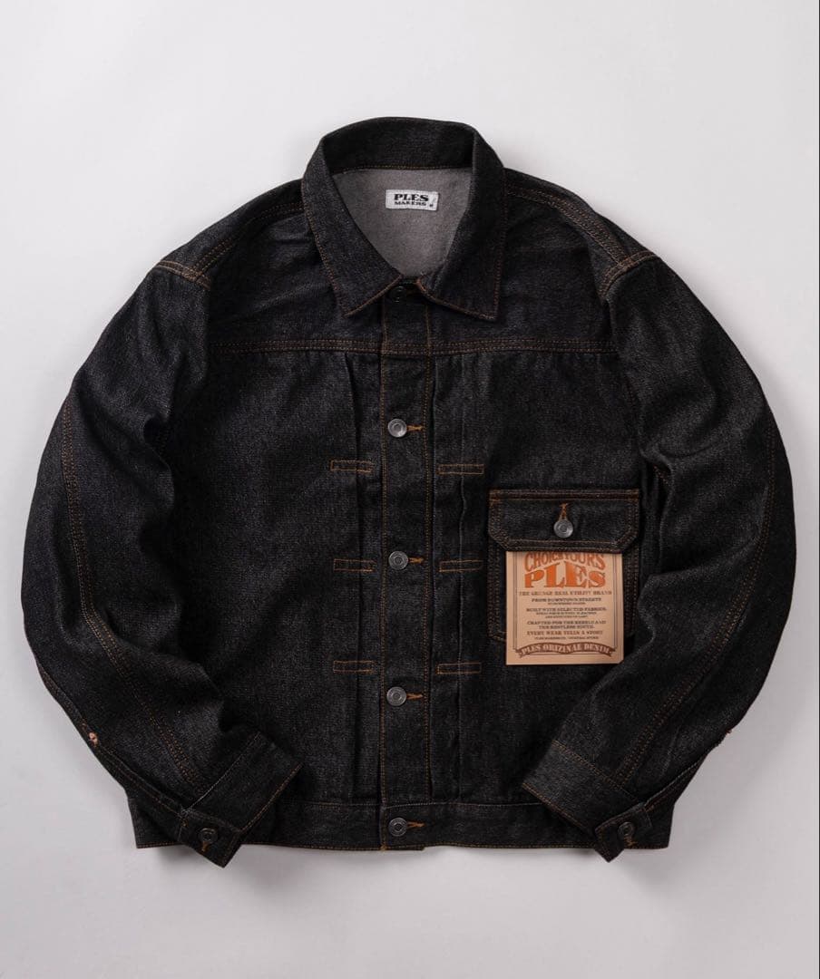 デニムセットアップ PLES Trucker JACKET & PANTS 黒