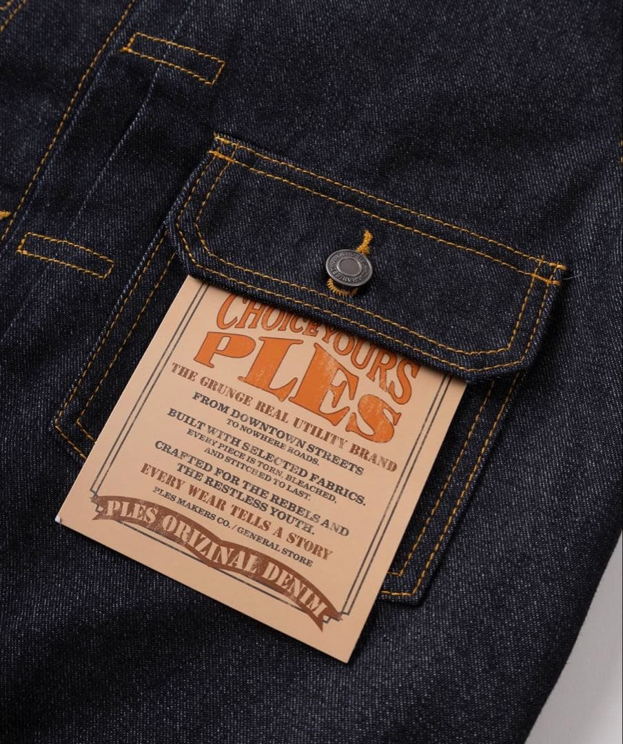 デニムセットアップ PLES Trucker JACKET & PANTS 黒