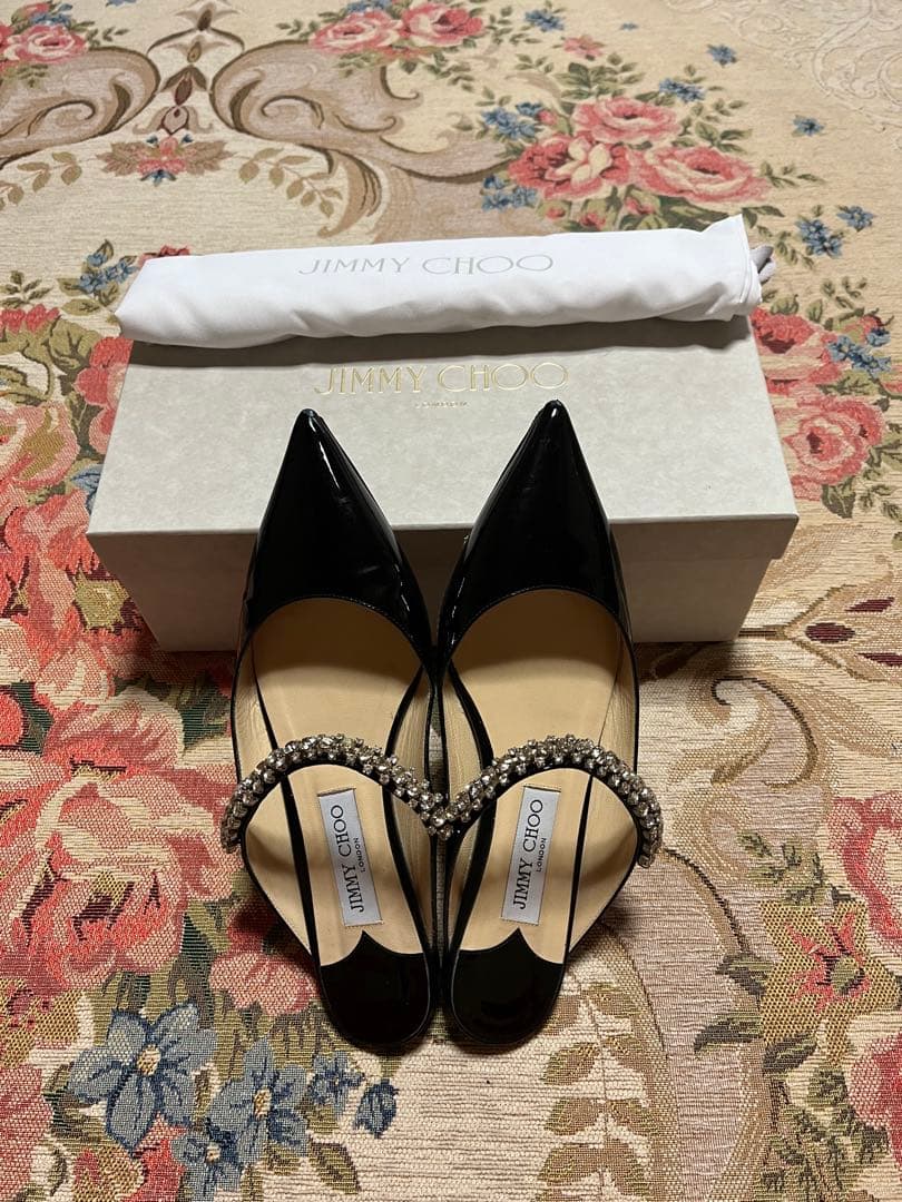 JIMMYCHOOクリスタル サンダル Bing Flatミュールサイズ38