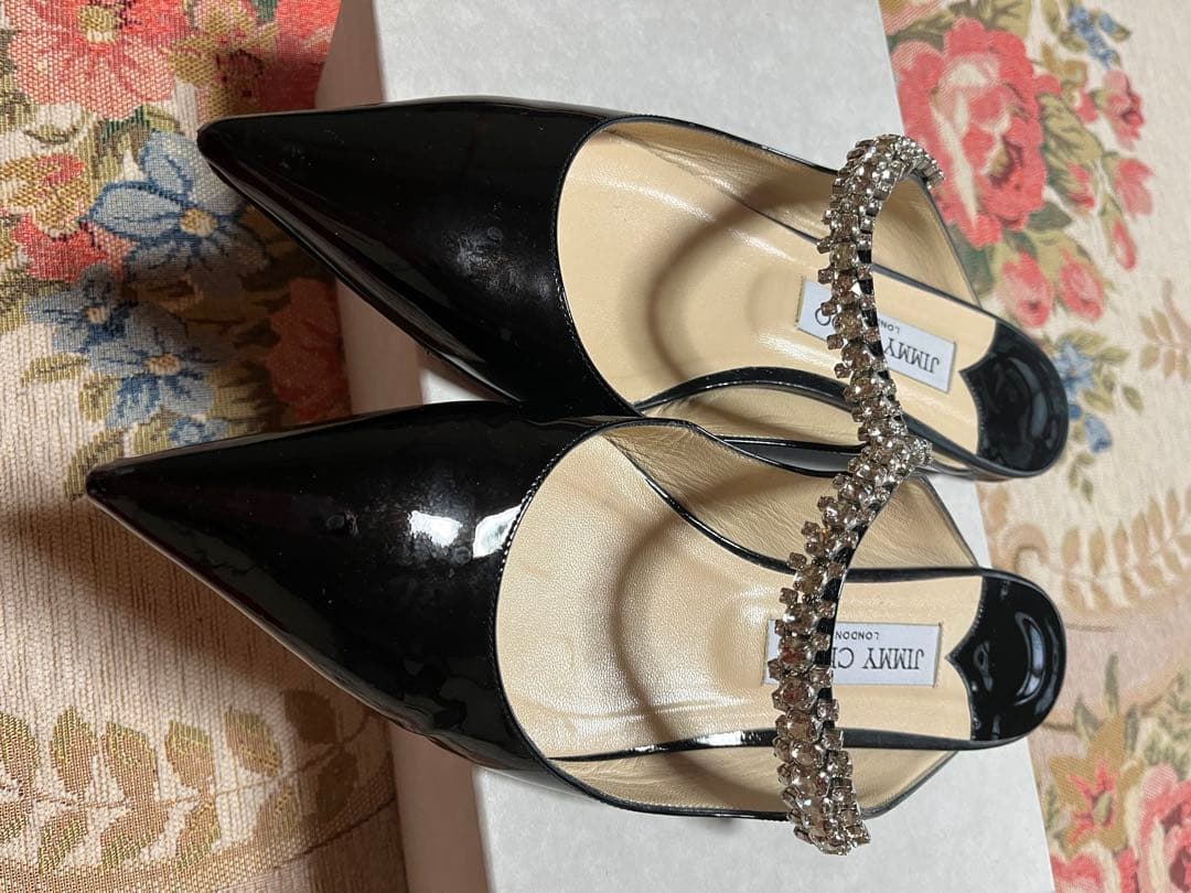 JIMMYCHOOクリスタル サンダル Bing Flatミュールサイズ38