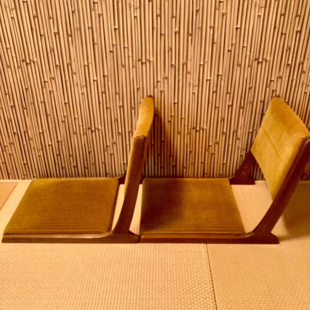 昭和レトロ 高級 和風 折りたたみ座椅子　 アンティーク 2脚セット