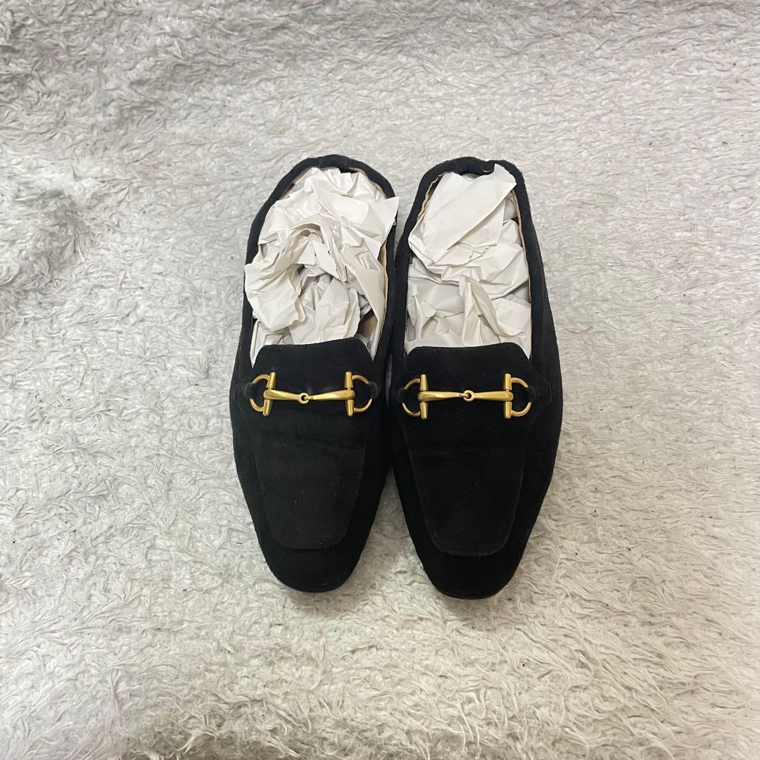 【美品】GUCCI ホースビット34 フラットシューズ21cm 黒
