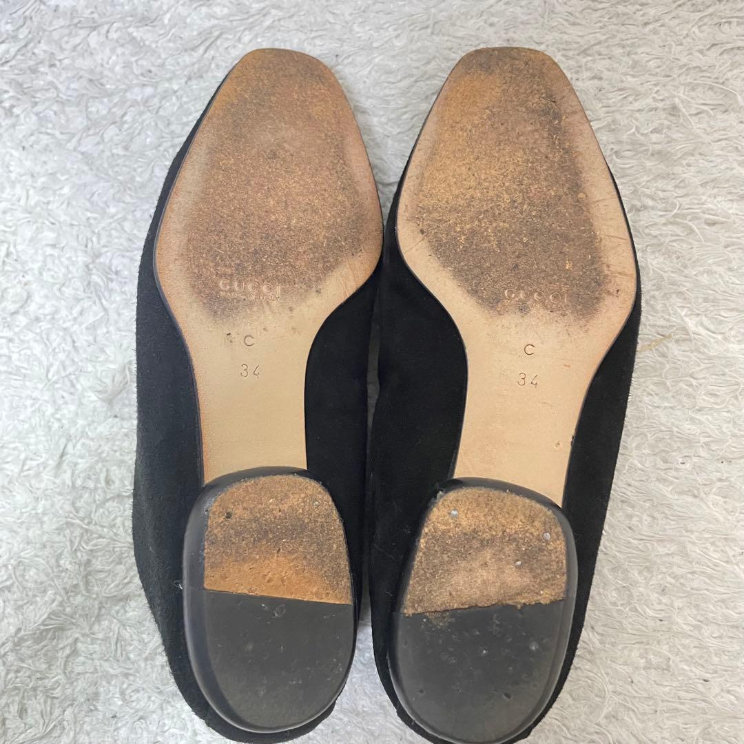 【美品】GUCCI ホースビット34 フラットシューズ21cm 黒