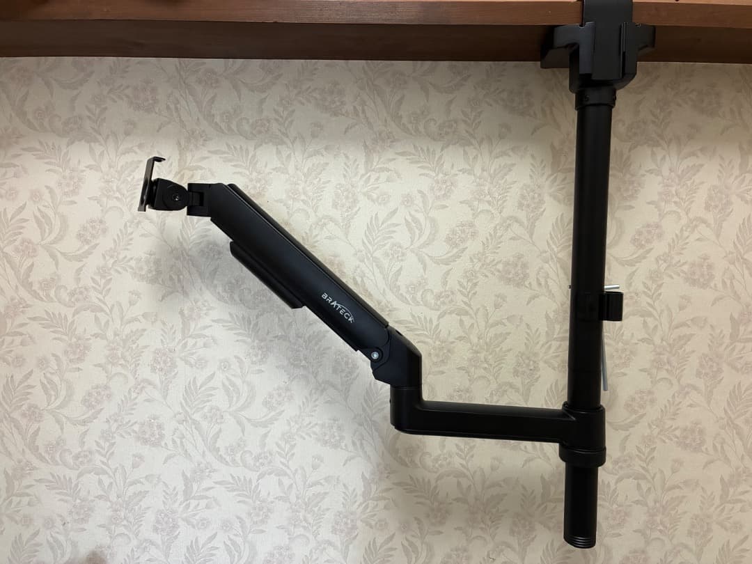 ガススプリング式 モニターアーム／ブラック