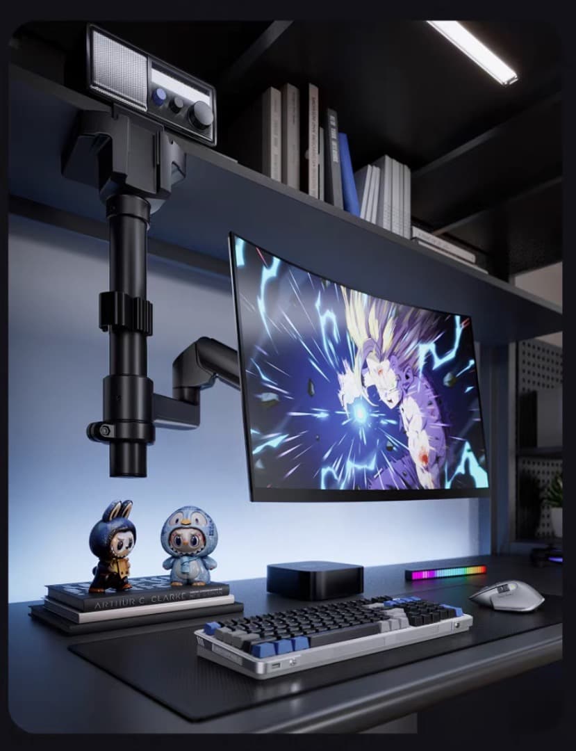 ガススプリング式 モニターアーム／ブラック