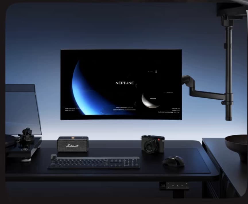 ガススプリング式 モニターアーム／ブラック