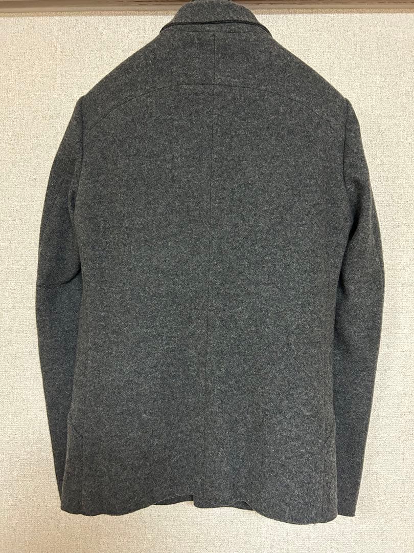 【新品】カズユキクマガイ カシミア混ニットフラノ3Bジャケット グレー サイズ1