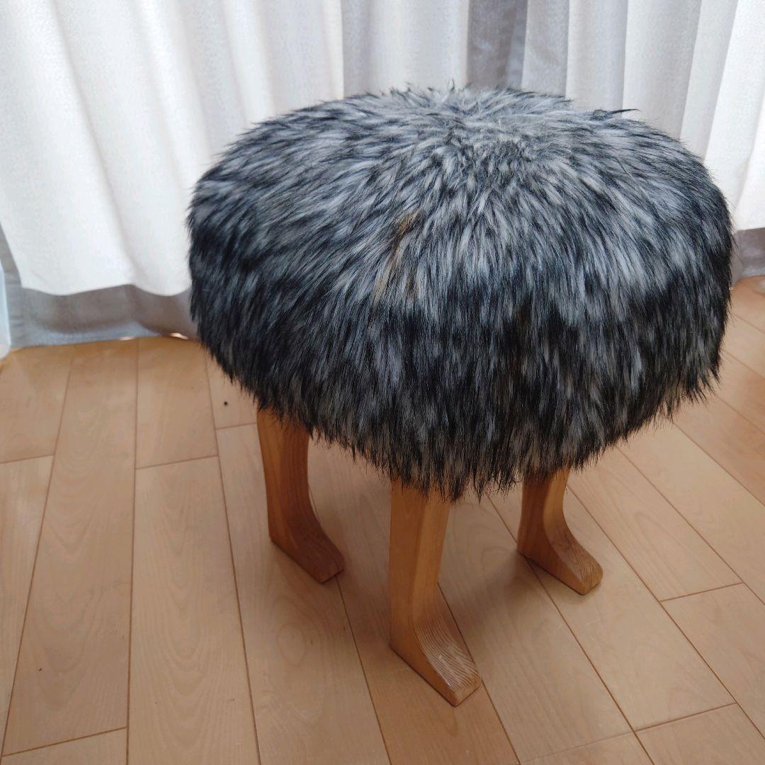 h×TAKUMI 匠工芸 アニマルスツール Lサイズ ウルフグレーミックス