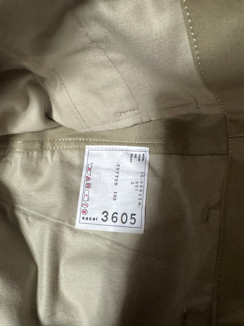パンツ Sacai 25ss Cotton Chino Pants