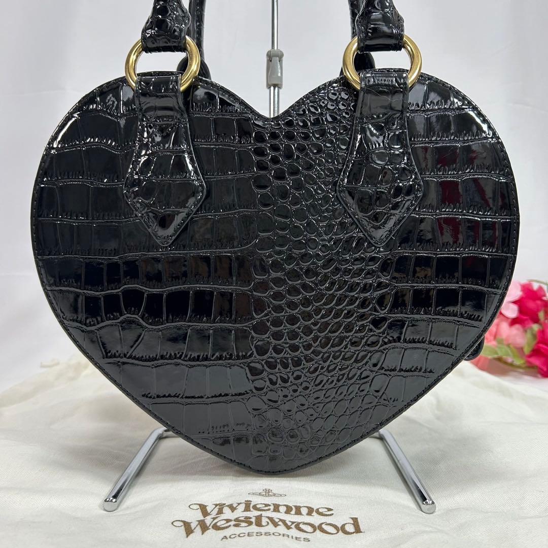 【未使用級】ヴィヴィアンウエストウッド オーブ 2way バッグ ハート クロコ