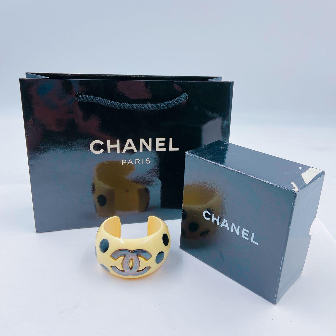 9EM103 CHANEL シャネル バングル ヴィンテージ ココ 水玉