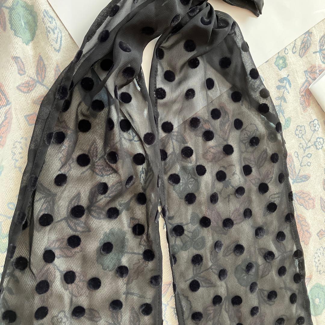 BAREN バレナ　スカーフハット　ブラックシフォン　& 前髪ウィッグ　付き