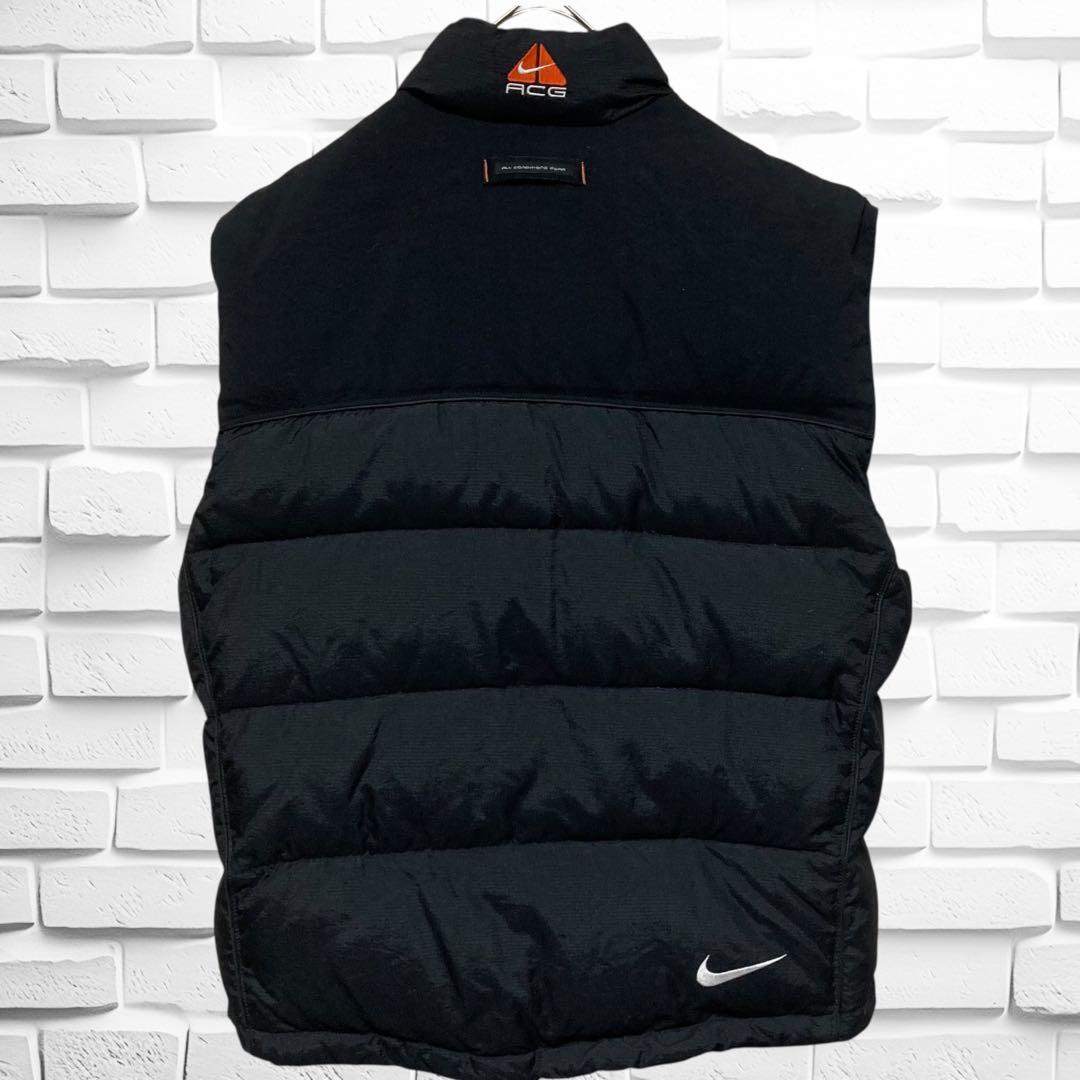 【希少　未使用タグ付き】NIKE ACG ダウンベスト 刺繍ロゴ　黒　L