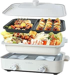 【1台多役】 ホットプレート 焼肉プレート セパレートホットプレート 蓋付き