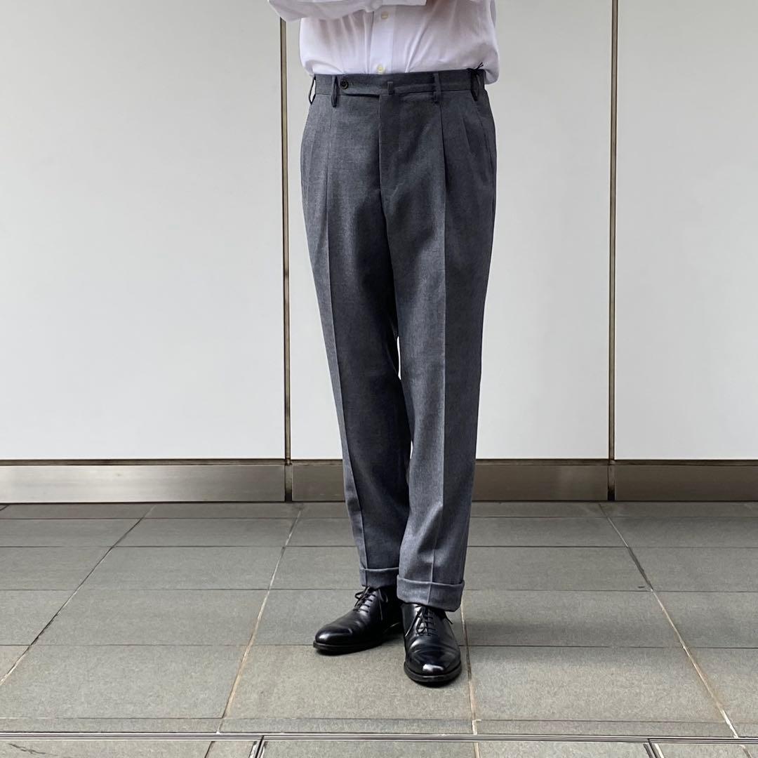 【極美品】タグ付　Eminento OSAKUライン グレー ウールスラックス