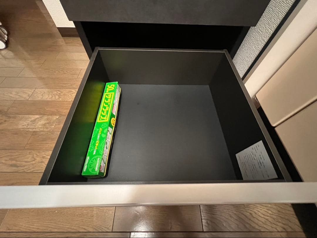 【値下げしました】【定価:43000円】スキマくん　レンジ台　黒　2段収納