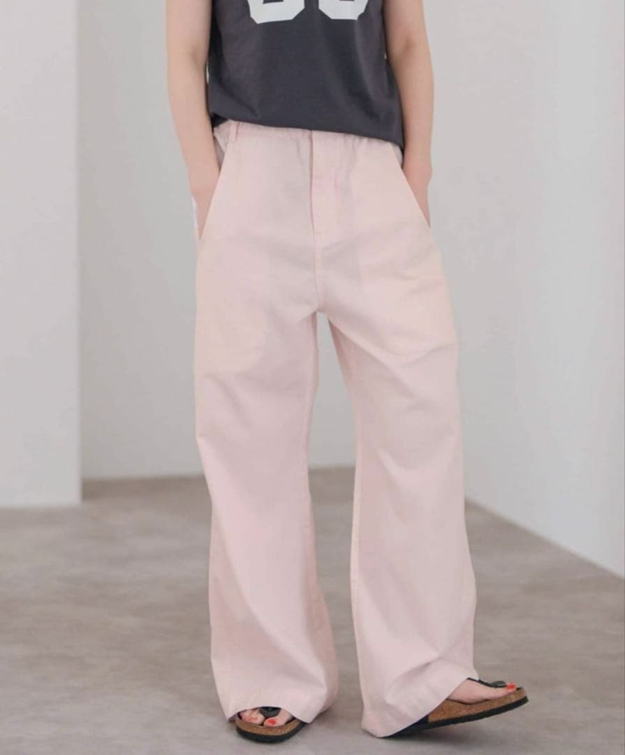 新品　Spick & Span 現行モデル　ピンク ワイドパンツ カラーチノパン
