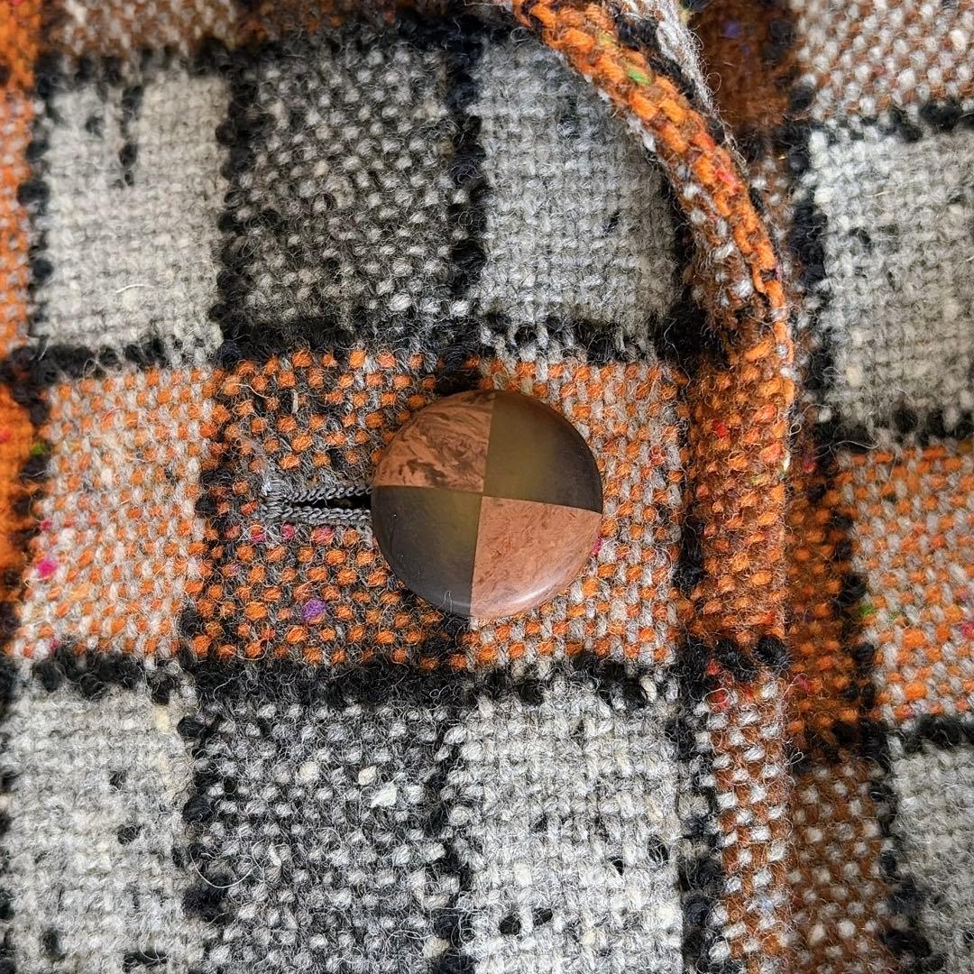 希少✨美品【イヴサンローラン】ツイードジャケット ブロックチェック オレンジM