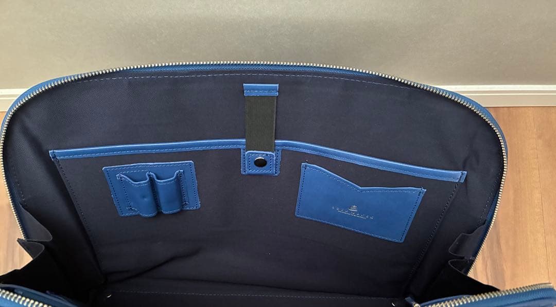 美品　DEUX MONCX ビジネスバッグ 2way レザー ブルー