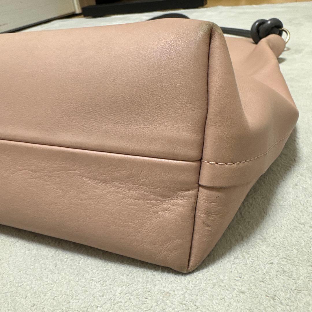 Giorgio Armani レザー トートバッグ ピンクベージュ
