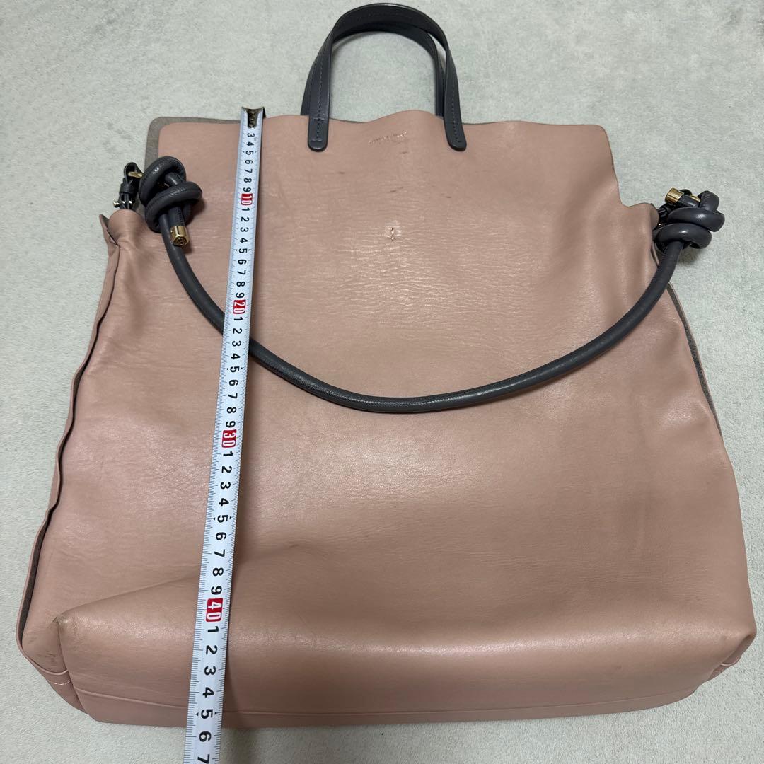 Giorgio Armani レザー トートバッグ ピンクベージュ