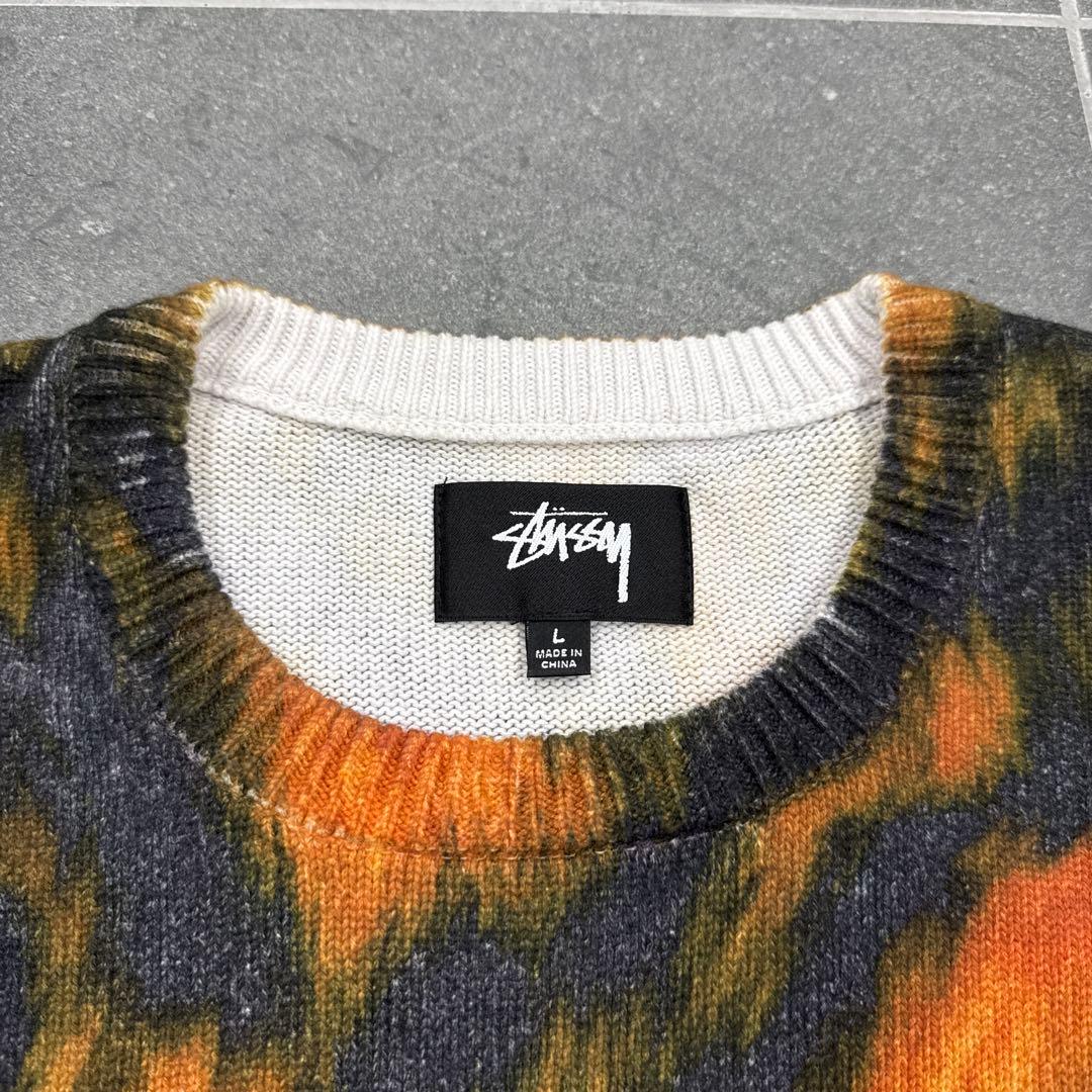 値下げしましたStussy タイガー柄 ニットセーター L
