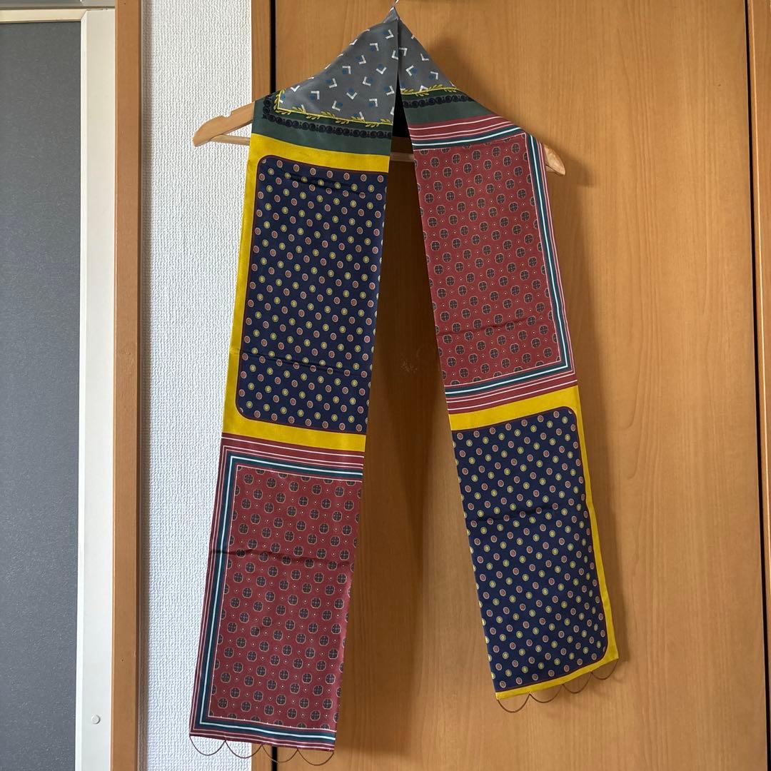 【未使用】kolor 幾何学模様 ストール シルク