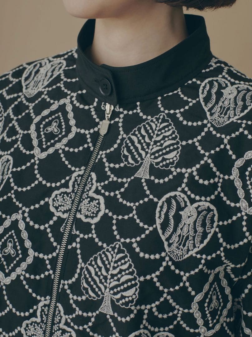 ミナペルホネン　forest card ブラック　ブルゾン　サイズ　38