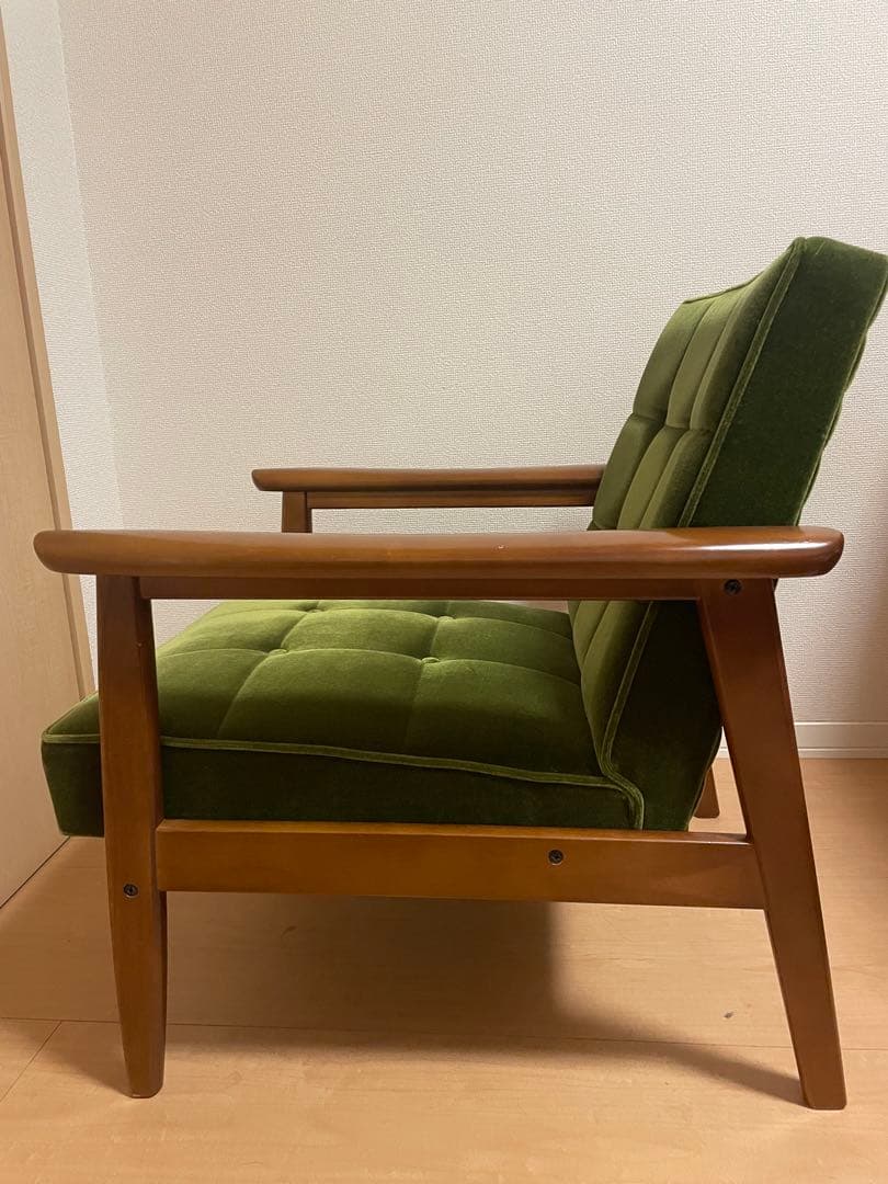 【送料込み】カリモク60 Kチェア 1シーター（モケットグリーン）