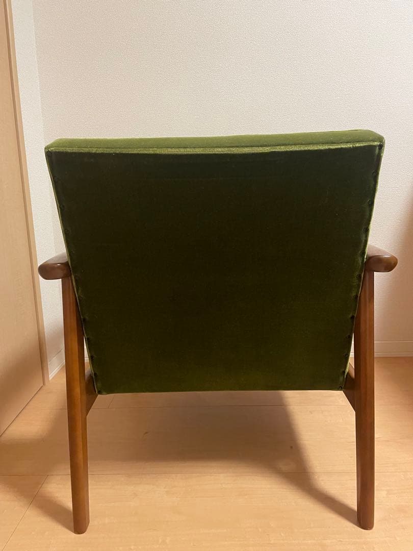 【送料込み】カリモク60 Kチェア 1シーター（モケットグリーン）