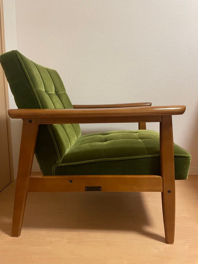 【送料込み】カリモク60 Kチェア 1シーター（モケットグリーン）