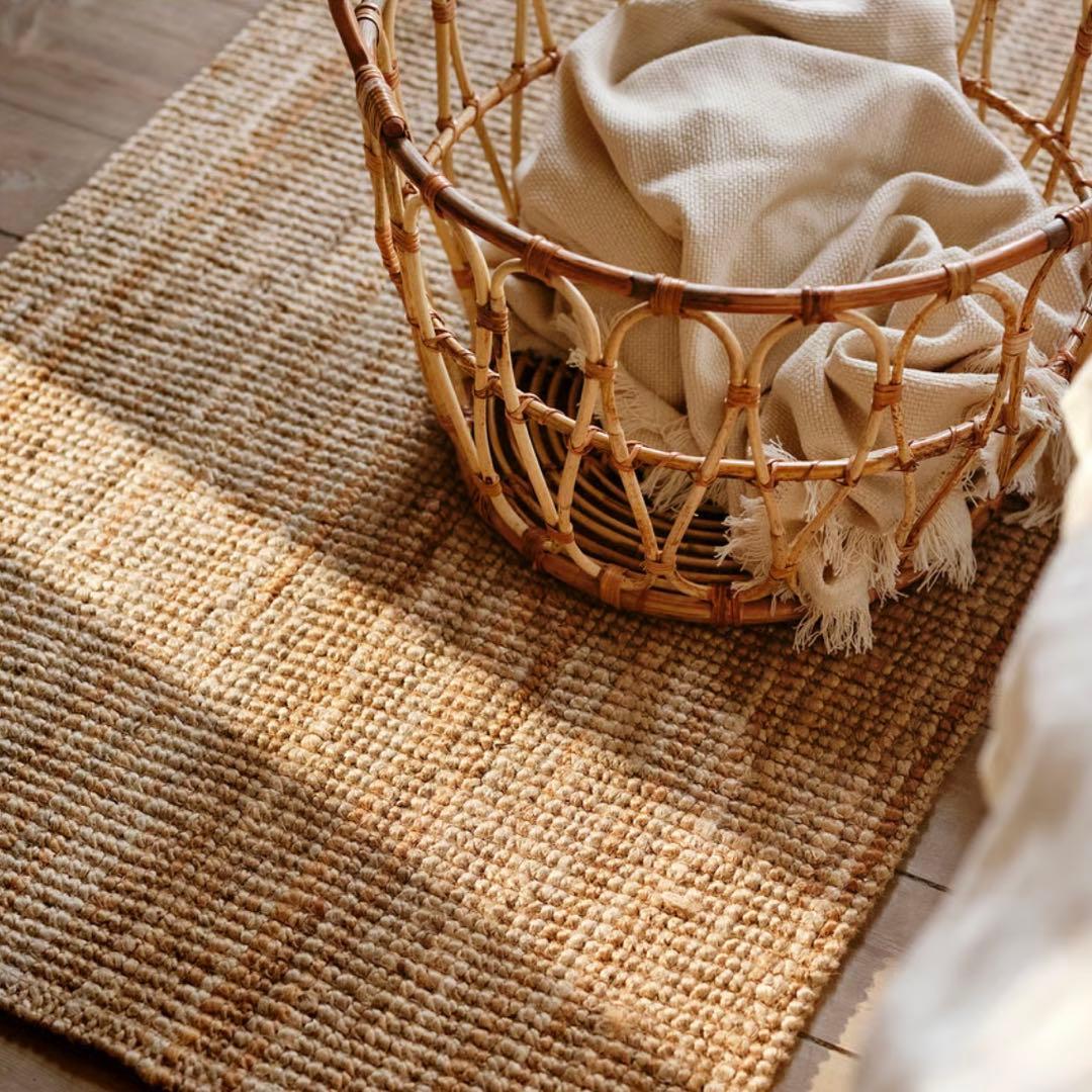 【美品】IKEA イケア LOHALS ローハルス ベージュラグ 133x195