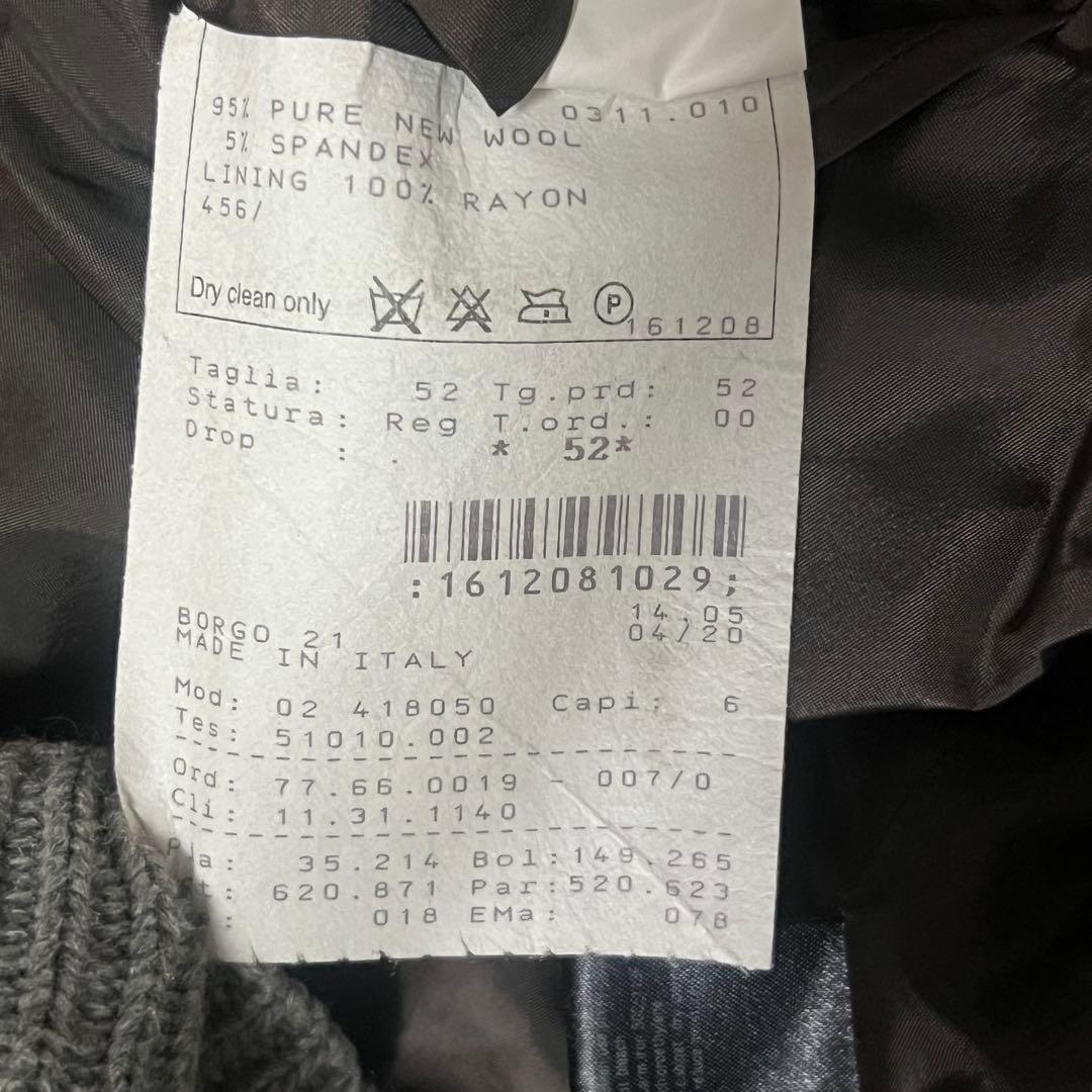 美品 ジョルジオアルマーニ 黒タグ BORGO21 テーラードジャケット 52