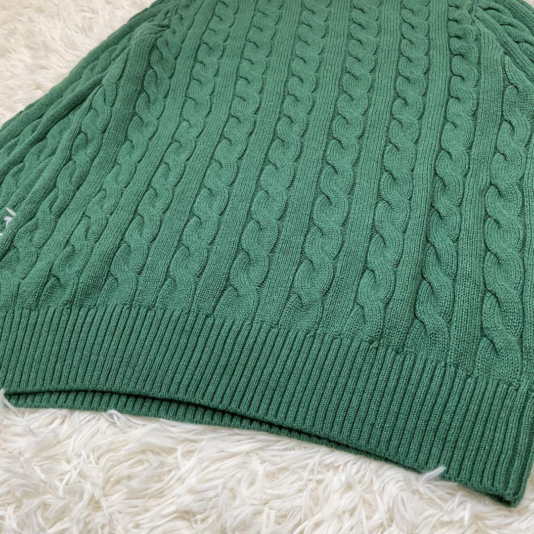 新品未使用♪POLORALPHLAUREN クルーネックケーブルニット グリーン