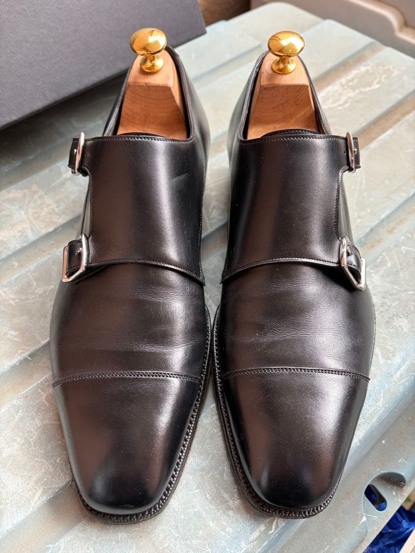 GAZIANO & GIRLING ブラック ダブルモンクシューズ