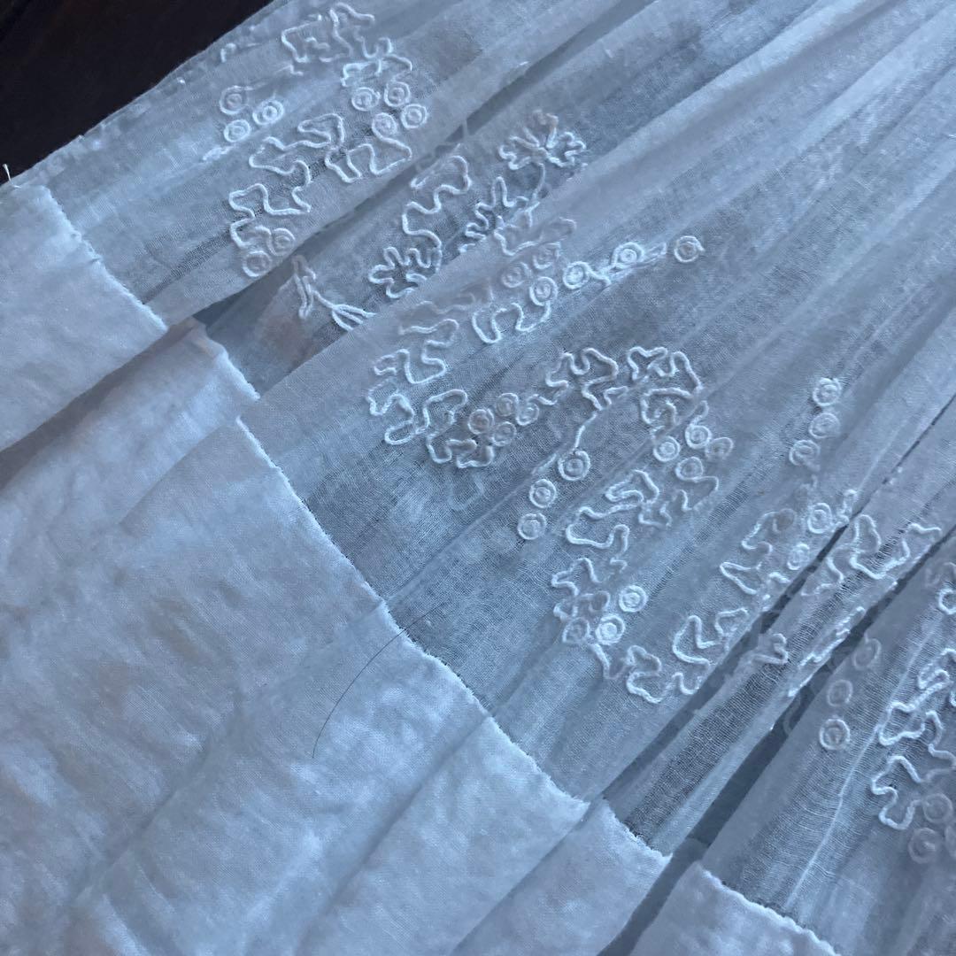 フランスアンティークベビーロングドレス　コットンシフォンドレス　美品