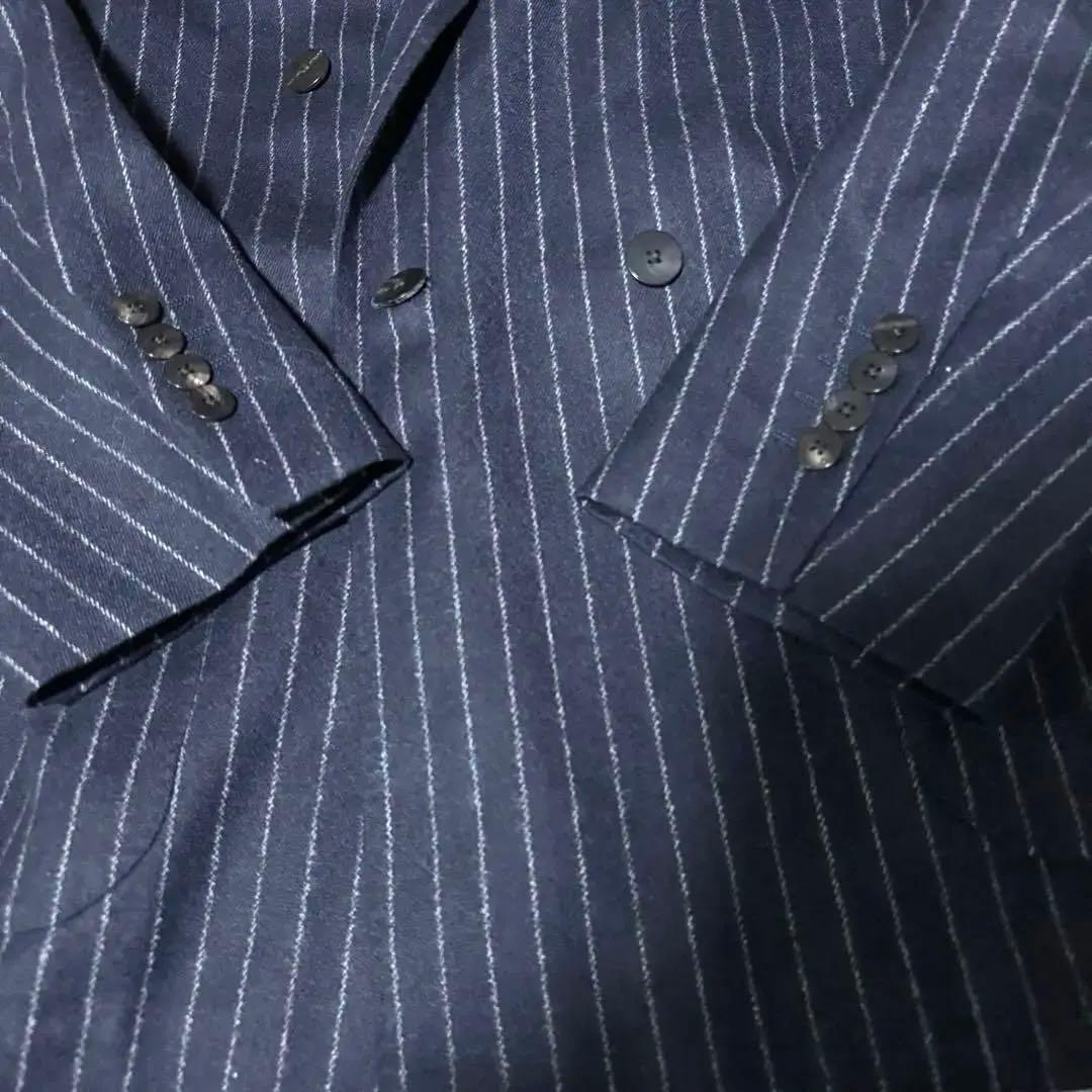 美品☆UNITED ARROWS セットアップ　濃紺　ストライプ　ダブル　M