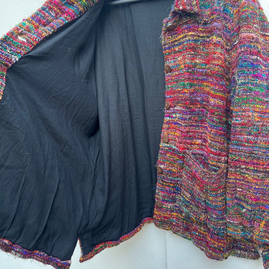 USED USA古着 カラフル デザインジャケット シルク vintage XL