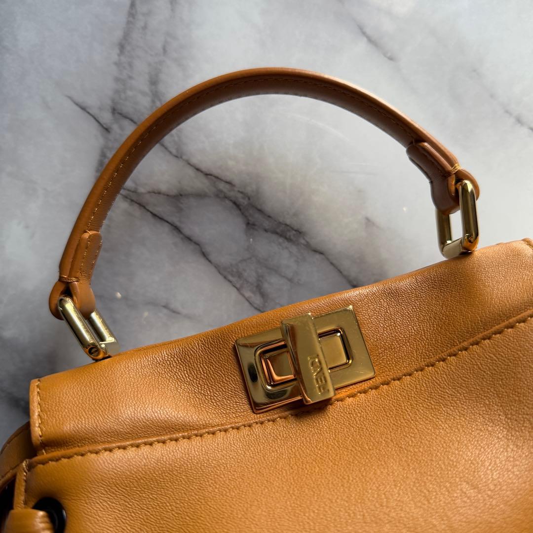 FENDIフェンディ ピーカブー ミニ ブラウン 2WAY