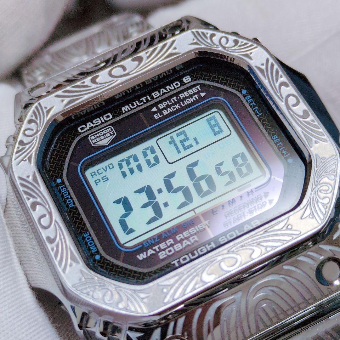 【稼働品】G-SHOCK GW-M5610BA カスタム ペイズリー柄　メタル