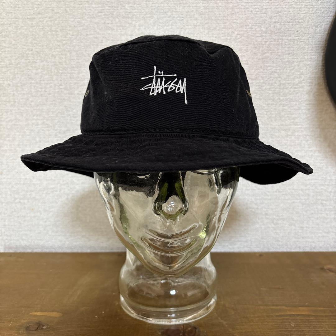 ハコワレ 90s　old stussy　バケハ　バケットハット　帽子紺タグ